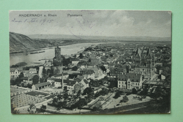 Postcard PC Andernach Rhein 1915 streets houses Town architecture Rheinland Pfalz
